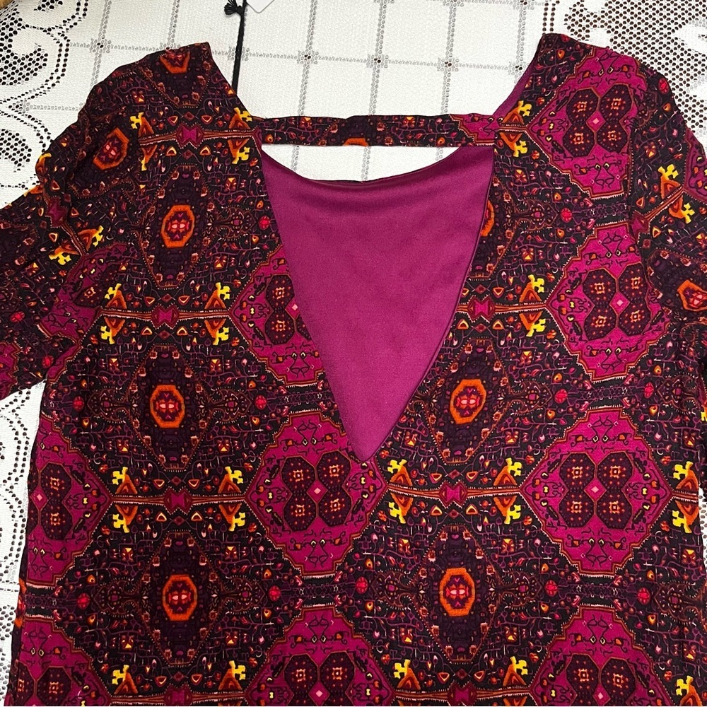 NWT love riche long sleeve ruffle mini dress with back cut out size medium - Picture 4 of 8